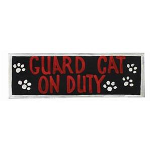 RAM Game Room Products 7-in Guard Cat On Duty Outdoor Sign