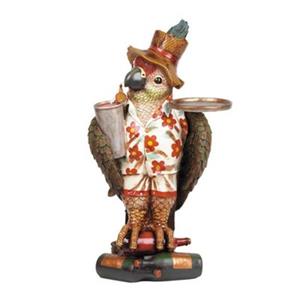 RAM Game Room Products Resin Mini Parrot Waiter Statue
