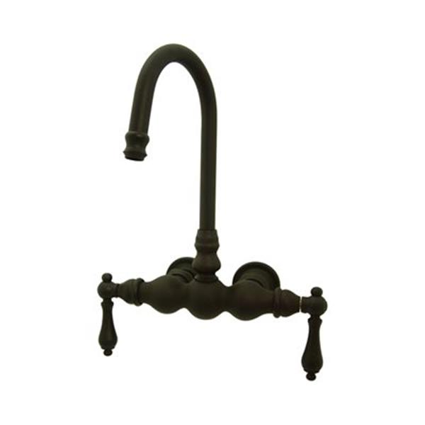 Elements of Design Hot Springs 10-in Oil rubbed Bronze Vintage TubWall Clawfoot Tub and Shower Filler