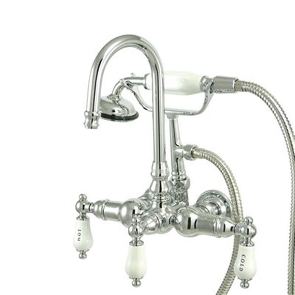 Elements of Design Hot Springs Chrome Vintage Clawfoot Tub and Shower Filler