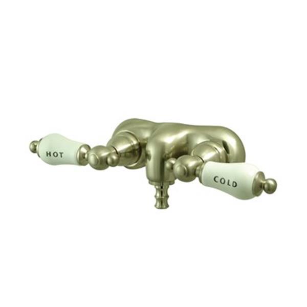 Elements of Design Hot Springs 9.50-in Satin Nickel TubWall Clawfoot Tub and Shower Filler