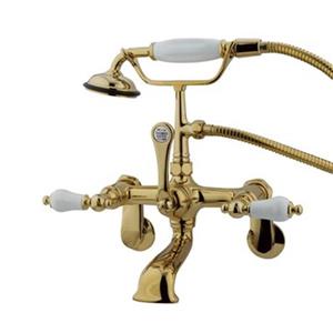 Elements of Design Hot Springs 13-in Polished Brass Clawfoot Tub and Shower Filler