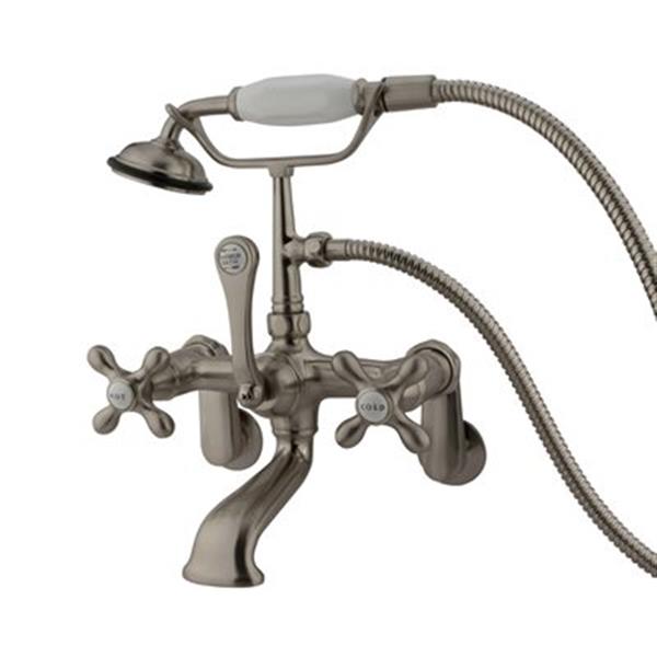 Elements of Design Hot Springs 13-in Satin Nickel Clawfoot Tub and Shower Filler