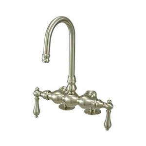 Elements of Design Hot Springs 10-in Satin Nickel Deckmount Clawfoot Tub and Shower Filler