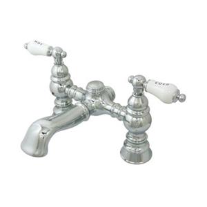 Elements of Design 7-in Chrome Hot Springs Deckmount Clawfoot Tub and Shower Filler
