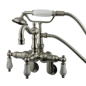 Elements of Design Chrome 10-in Satin Nickel Hot Springs Clawfoot Tub and Shower Filler