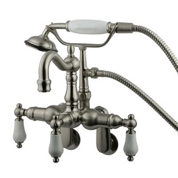 Elements of Design Chrome 10-in Satin Nickel Hot Springs Clawfoot Tub and Shower Filler