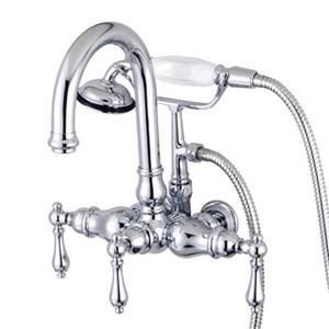 Elements of Design Chrome 13.75-in Hot Springs Wallmount Clawfoot Tub and Shower Filler