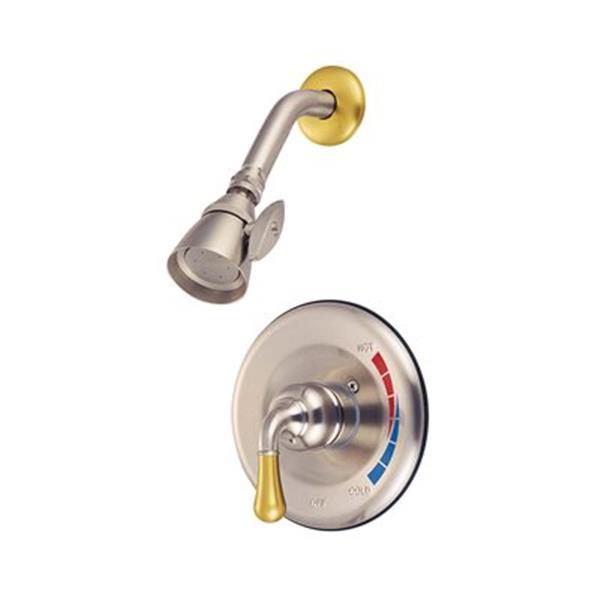 Elements of Design St. Charles Satin Nickel/ Polished Brass Pressure Balanced Shower System
