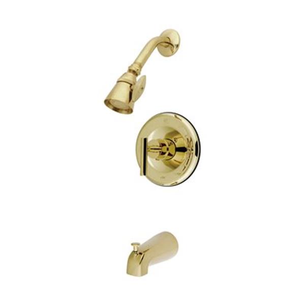 Elements of Design Manhattan Polished Brass Tub & Shower Faucet