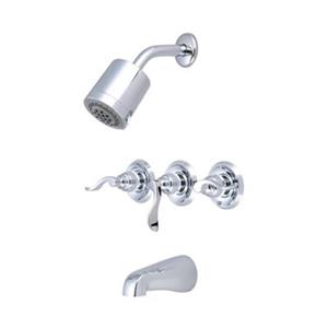 Elements of Design NuWave Polished Chrome French Tub & Shower Faucet with Two Handles