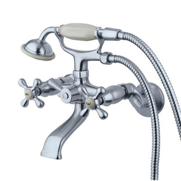 Elements of Design 4-in Chrome Clawfoot Tub and Shower Faucet
