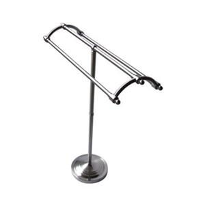 Elements of Design Vintage Satin Nickel Free-Standing Pedestal Round Plate Rack Towel Bar