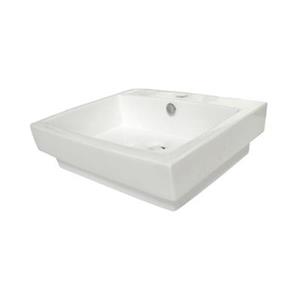 Elements of Design Plaza 23.50-in x 18.13-in White Rectangular Vessel Sink