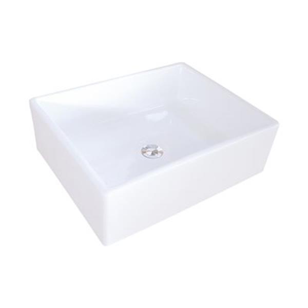 Elements of Design 18.69-in x 14.75-in White Rectangular Vessel Sink ...