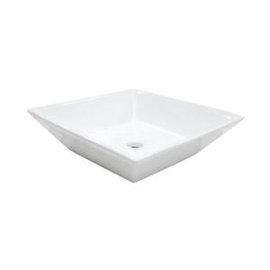 Elements of Design Artisan 16-in x 16-in White Square Vessel Sink