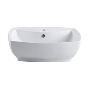 Elements of Design Marquis China Basin 21.25-in x 15.25-in White Rectangular Vessel Sink