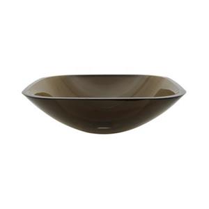 Elements of Design Fauceture 16.5-in x 16.5-in Brown Square Tempered Glass Vessel Sink