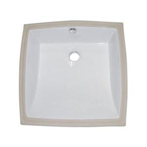Elements of Design Cove 17.25-in x 17.25-in White Under Mount Square Bathroom Sink