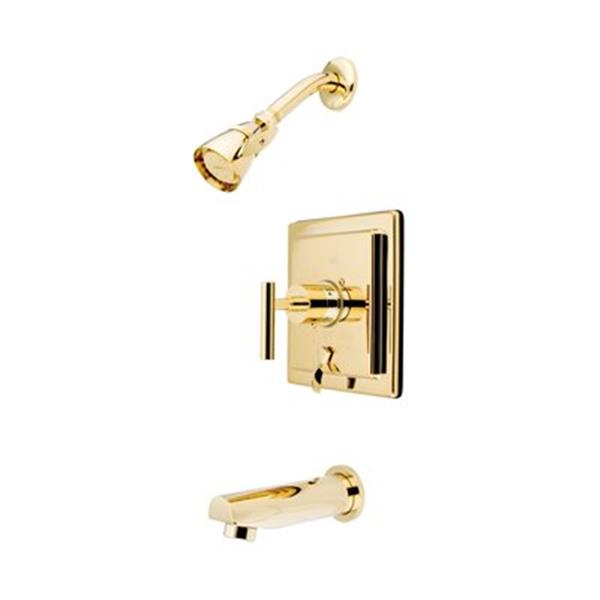 Elements of Design Manhattan Polished Brass Tub Faucet Shower System