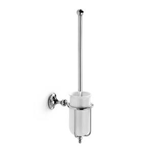 WS Bath Collections Venessia Polished Chrome/White Porcelain Wall Mounted Toilet Brush Holder