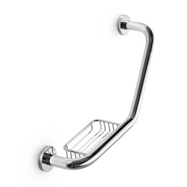 WS Bath Collections Otel 17.9in Polished Chrome Reversible Grab Bar With Soap Holder RONA