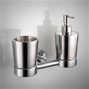 WS Bath Collections Napie Wall Mounted Tumbler And Soap Dispenser Holder
