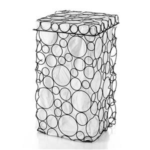 WS Bath Collections Complements Burnished Metal Circular Pattern Laundry Basket Hamper
