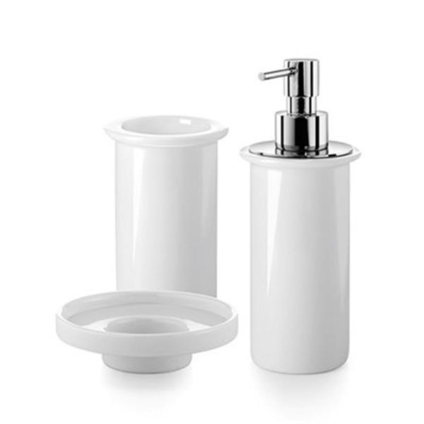 WS Bath Collections Saon 5500 Complements Soap Dish and Soap Dispenser Tumbler Set