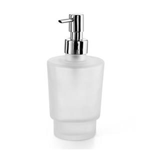 WS Bath Collections Napie Polished Chrome/Frosted Glass Soap Dispenser with Wall Mounted Holder