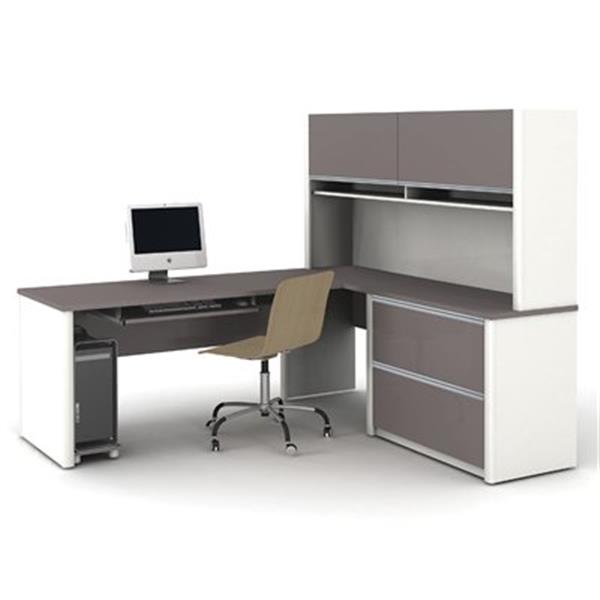 Bestar 938 Connexion L-Shaped Workstation with Oversized Ped