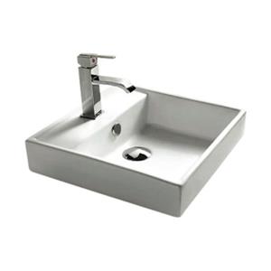 Nameeks 14.96-in x 14.96-in White Ceramica Self Rimming Square Bathroom Sink