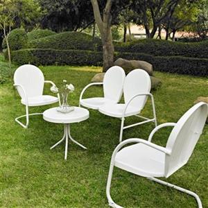 Crosley Furniture Griffith White 4-Piece Outdoor Conversation Set