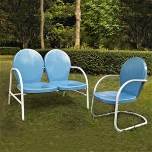 Crosley Furniture Griffith Blue 2-Piece Outdoor Conversation Set