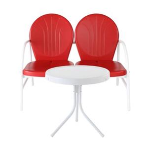 Crosley Furniture Griffith Red-White 2-Piece Outdoor Conversation Set
