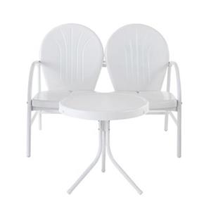 Crosley Furniture Griffith White 2-Piece Outdoor Conversation Set