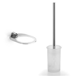WS Bath Collections Muci Polished Chrome Toilet Brush Holder