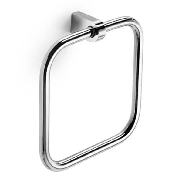WS Bath Collections Muci Polished Chrome Bathroom Towel Ring