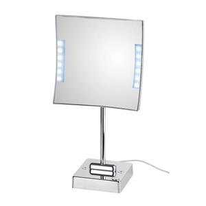 WS Bath Collections Mirror Pure lll Free Standing Magnifying Make-Up Mirror with LED Light