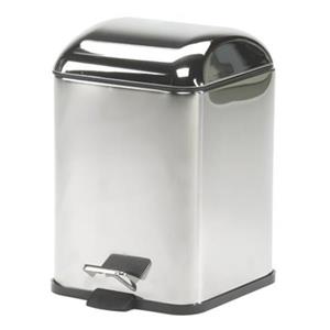 WS Bath Collections Karta Collection Complements 11.40-in x 8.30-in Chrome Foot Pedal Waste Basket