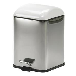 WS Bath Collections Karta Collection Complements 11.40-in x 8.30-in White Foot Pedal Waste Basket