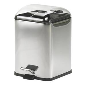 WS Bath Collections Karta Collection Complements 11.40-in x 8.30-in Clear Foot Pedal Waste Basket