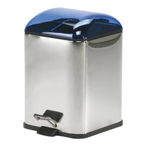 WS Bath Collections Karta Collection Complements 11.40-in x 8.30-in Blue Foot Pedal Waste Basket
