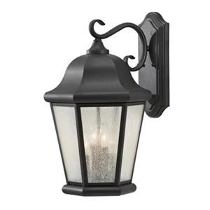 Generation Lighting Martinsville 20-in Black Outdoor Sconce