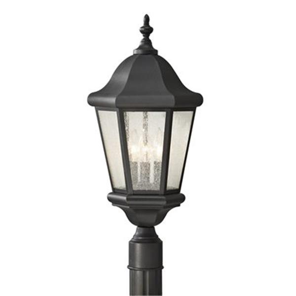Generation Lighting Martinsville 3-Light Black Post Mount Light