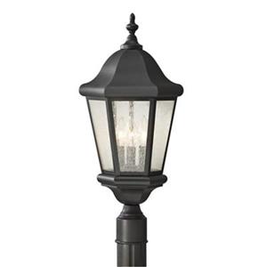 Feiss Martinsville 3-Light Black Post Mount Light