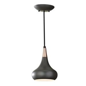 Feiss Belle Collection 7.06-in x 9.62-in Dark Bronze Teardrop Mini Pendant Light