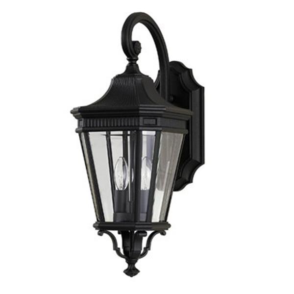 Generation Lighting Cotswold Lane 20.5-in Black 2-Light Exterior Wall Sconce