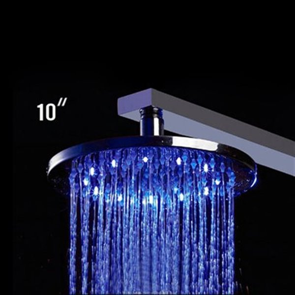 ALFI Brand Polished Chrome Round MultiColor LED Rain Shower Head
