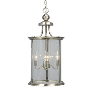Galaxy Huntington Collection 12-in x 24.25-in Brushed Nickel 4-Light Foyer Pendant